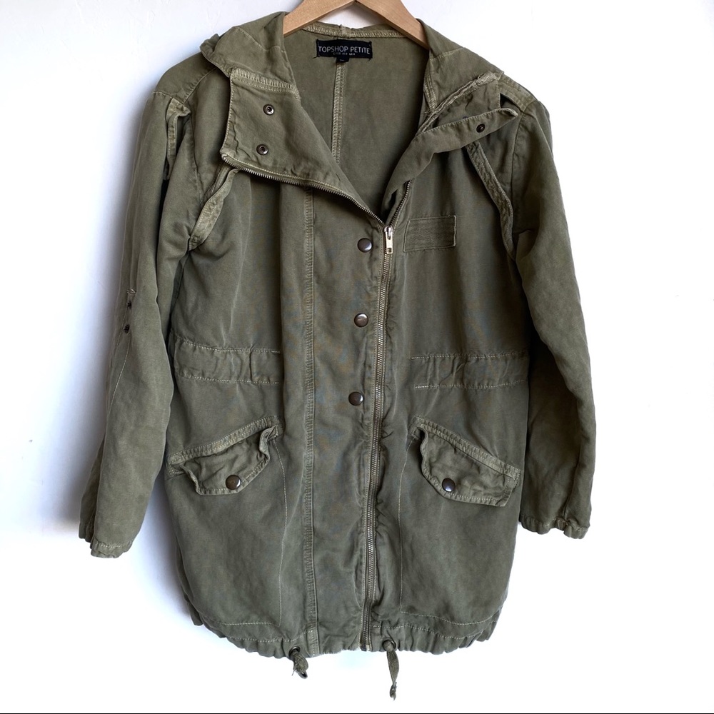 Topshop Petite Army Green Utility Jacket